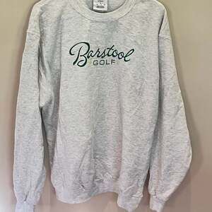 Barstool Sports Champion Crewneck Golf Pullover Adult Medium Gray